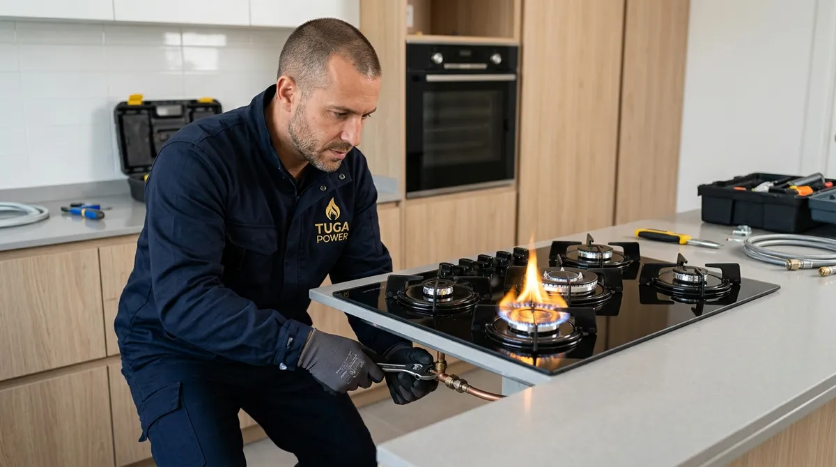 Instalação profissional de placas a gás